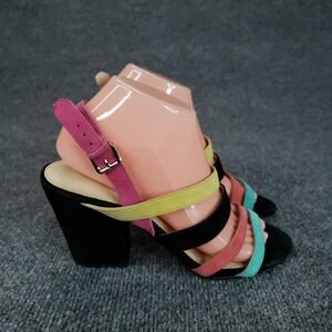 Botkier Shoes Womens Size 8.5 Multicolor Strappy Leather Suede Block Heel